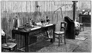 A corner of Pierre and Marie Curies laboratory, Paris, 1904