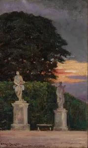 Images Dated 6th July 2021: Corner of the Terrace, Versailles, 1911. Creator: Carroll Beckwith
