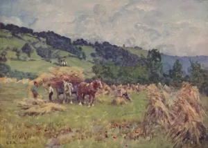 Shire Horse Gallery: A Cornfield, 1910. Artist: George F Nicholls