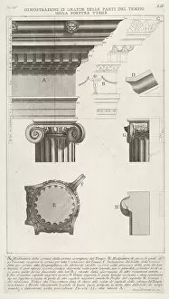 Cornice and column from the Temple of Fortuna Virilis (Tempio della Fortuna Virile)