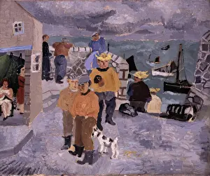 1928 Prints: Cornish Fishermen, The Quay, St Ives, 1928. Creator: Christopher Wood