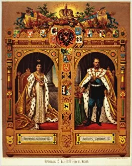 Tsarina Maria Feodorovna Gallery: Coronation of Alexander III Sheet, 1883. Artist: Anonymous