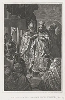 Baldwin I Gallery: The coronation of Baldwin I on Christmas Day 1100, 19th century. Artist: Anonymous