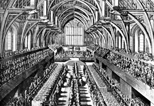 The coronation ceremony of James II in Westminster Hall, London, 1685 (c1905) The coronation ceremony of James II in Westminster Hall, London, 1685 (c1905)