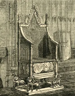Stone Of Destiny Prints: The Coronation Chair, (1881). Creator: Unknown