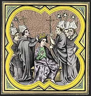 Carlomagno Gallery: The coronation of Charlemagne (712-814), 14th century (1849)