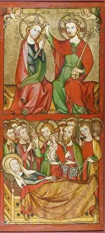 Dormition Prints: Coronation and Death of the Virgin, 1325-1335. Creator: Rhenish Master