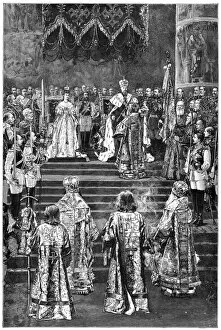 Images Dated 12th May 2007: The coronation of Emperor Alexander III and Empress Maria Fyodorovna, 1883 (late 19th century)
