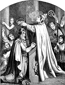 Charlemagne Prints: The Coronation of Emperor Charlemagne by Pope Leo III, 1840