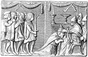 Images Dated 6th November 2007: The coronation of Emperor Sigismund (1368-1437) by Pope Eugene IV, 15th century (1849)