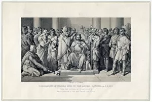 W Ridgway Collection: Coronation of Harold King of the Anglo-Saxons, 1066, (19th century). Artist: W Ridgway
