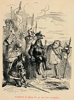 Battle Of Bosworth Field Collection: Coronation of Henry VII on the Field of Battle, . Artist: John Leech