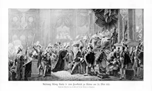 Cathedral Of Notre Dame De Reims Collection: The coronation of King Charles X of France, Reims, 20 May 1825 (1900)