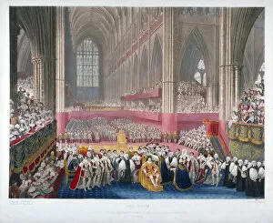Augustus Charles Gallery: The coronation of King George IV in Westminster Abbey, London, 19th July, 1821. Artist