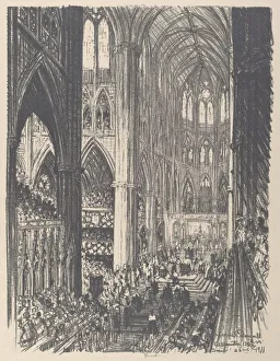 Westminster Abbey Collection: Coronation of King George V and Queen Mary in Westminster Abbey, 1911