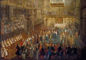 The coronation of Louis XV in the Rheims Cathedral, 25 October 1722 The coronation of Louis XV in the Rheims Cathedral, 25 October 1722