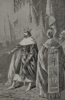 Coronation of Pedro III of Aragon (1240-1285) in Saragossa in November 1276 (1890). Creator: Joan Serra y Pausas