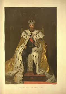 Alexander Alexandrovich Gallery: Coronation Portrait of the Emperor Alexander III (From the Coronation Album), 1883