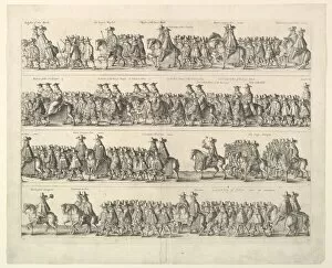 Hollar Wenceslaus Collection: Coronation Procession of Charles II Through London, 1662. Creator: Wenceslaus Hollar
