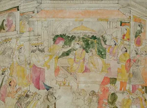 Sage Prints: Coronation of Rama, c1825. Creator: Unknown