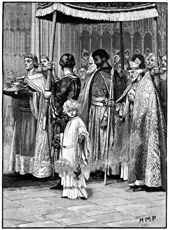 Coronation of Richard I in Westminster Abbey 1189, (c1880)