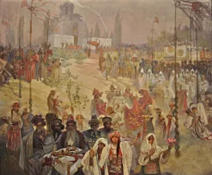 Slovanska Epopej Prints: The Coronation of the Serbian Tsar Stefan Dusan as East Roman Emperor (The cycle The Slav Epic)