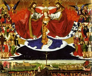 Glorification Of The Virgin Gallery: The Coronation of the Virgin, 1454. Artist: Quarton (or Charonton), Enguerrand (ca 1410?ca 1466)