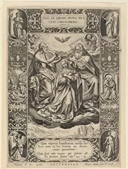 Vos Maarten De Gallery: The Coronation of the Virgin, 1576. Creator: Johann Sadeler I