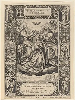 Dove Prints: The Coronation of the Virgin, 1576. Creator: Johann Sadeler I