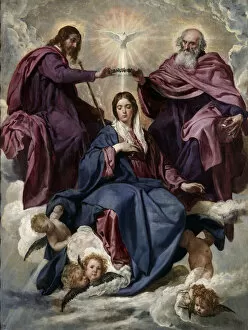 Assumption Of The Blessed Virgin Collection: The Coronation of the Virgin, 1635-1636. Artist: Velazquez, Diego (1599-1660)