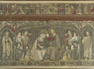 Completion Gallery: The Coronation of the Virgin between eight Angels and fourteen Saints (Ecclesiastical embroidery)