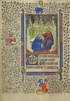 Queen Of Heaven Prints: The Coronation of the Virgin; Book of Hours, about 1410. Creator: Unknown