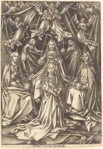 Hans Holbein The Elder Gallery: The Coronation of the Virgin, c. 1490 / 1500. Creator: Israhel van Meckenem