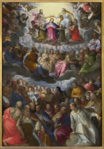 Gnadenstuhl Gallery: The Coronation of the Virgin, c. 1598. Artist: Rottenhammer, Johann (Hans), the Elder (1564-1625)