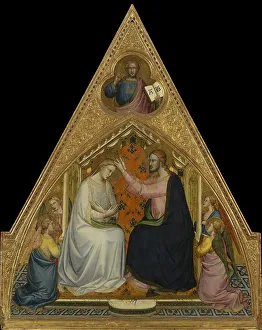 Assunta Prints: The Coronation of the Virgin, ca 1390. Creator: Lorenzo Monaco (ca. 1370-1425)