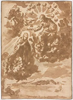 Host Prints: The Coronation of the Virgin and The Flight into Egypt, 1648/71. Creator: Jan de Bisschop