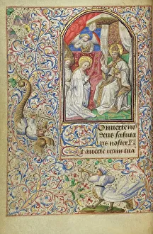 Intricately Prints: The Coronation of the Virgin; Hours of Simon de Varie, 1455. Creator: Dunois Master