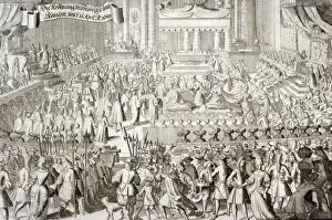 Mary Stuart Gallery: Coronation of William III and Mary II in Westminster Abbey, London, 1689