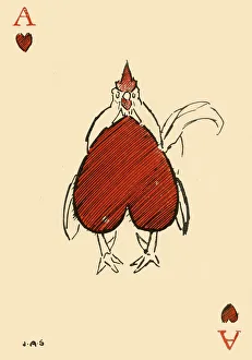 Newnes Collection: The corpulent Chanticleer, from the ace of hearts, 1910