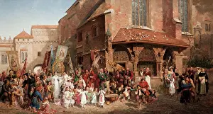 Drum Prints: The Corpus Christi Procession, 1881. Creator: Hippolyte Lipinski