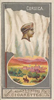 Corsica France Prints: Corsica, from the City Flags series (N6) for Allen & Ginter Cigarettes Brands, 1887