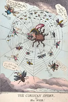 Rowlandson Thomas Collection: The Corsican Spider in His Web!, July 12, 1808. July 12, 1808