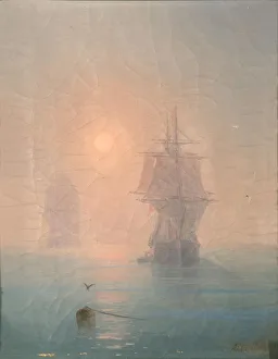 Ivan Konstantinovich 1817 1900 Prints: Corvette in the Mist, 1886. Artist: Aivazovsky, Ivan Konstantinovich (1817-1900)