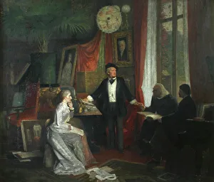 Franz Liszt Prints: Cosima Wagner, Richard Wagner, Franz Liszt and Hans von Wolzogen in the Wahnfried