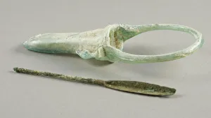 Makeup Gallery: Cosmetic Container and Applicator, 4th century. Creator: Unknown