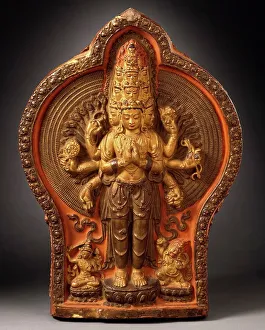 Avalokiteshvara Prints: Cosmic Form of the Bodhisattva Avalokiteshvara, 17th century. Creator: Unknown