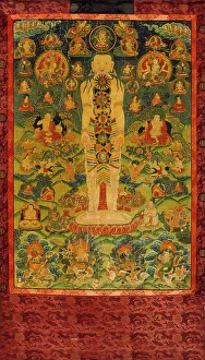 Cosmic Prints: Cosmic Man with Diagrams of Newar Yogic Six Chakra Transformation