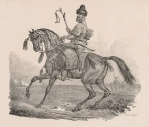 Delpech Prints: Cossack Cavalier, c. 1820. Creator: Carle Vernet (French, 1758-1836); Delpech