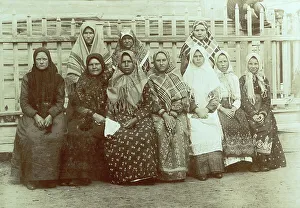 Slavic Prints: Cossack Village Girls. Kokchetavskii Uezd, 1909. Creator: Nikolai Georgievich Katanaev