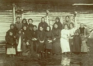Slavic Prints: Cossack Women of Presnogor'kovsk Village, 1909. Creator: Nikolai Georgievich Katanaev